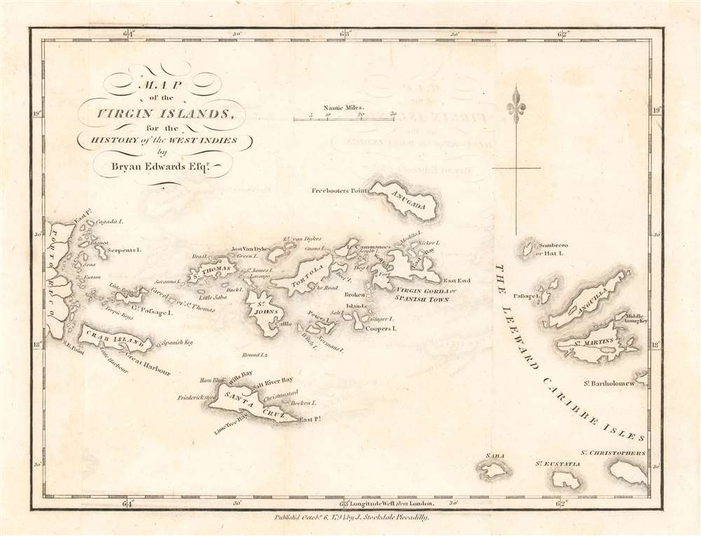 Map of the Virgin Islands, for the History of the West Indies. - Main View