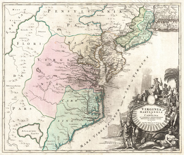 Virginia Marylandia et Carolina In America Septentrionali Britannorum industria excultae… - Main View