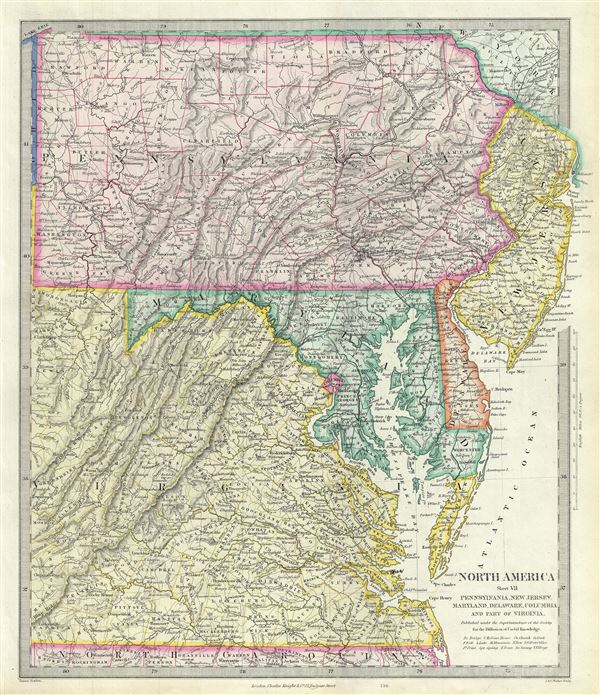 North America Sheet VII Pennsylvania, New Jersey, Maryland, Delaware, Columbia and Part of Virginia. - Main View