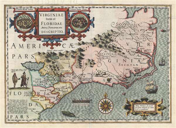 Virginiae Item et Floridae Americae Provinciarum, nova Descriptio. - Main View