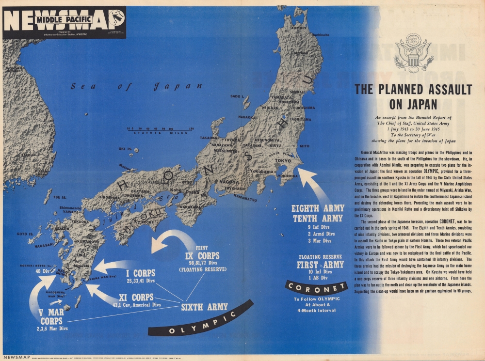Newsmap Middle Pacific. The Planned Assault on Japan. Monday 15 October, 1945. Week of 2 October to 9 October. Volume IV No. 26F. - Main View