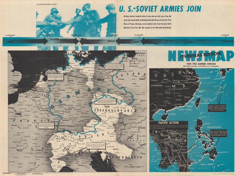 Japan from Siberia. / Newsmap Overseas Edition. For the Armed Forces. 295th Week of the War 177th Week of U.S. participation. Monday, 14 May, 1945. Week of 24 April to 1 May. Volume IV No. 3F. - Alternate View 1