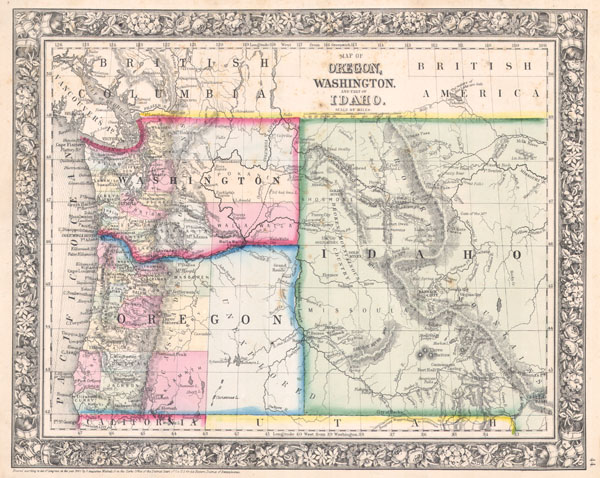 Map of Oregon, Washington and part of Idaho. - Main View