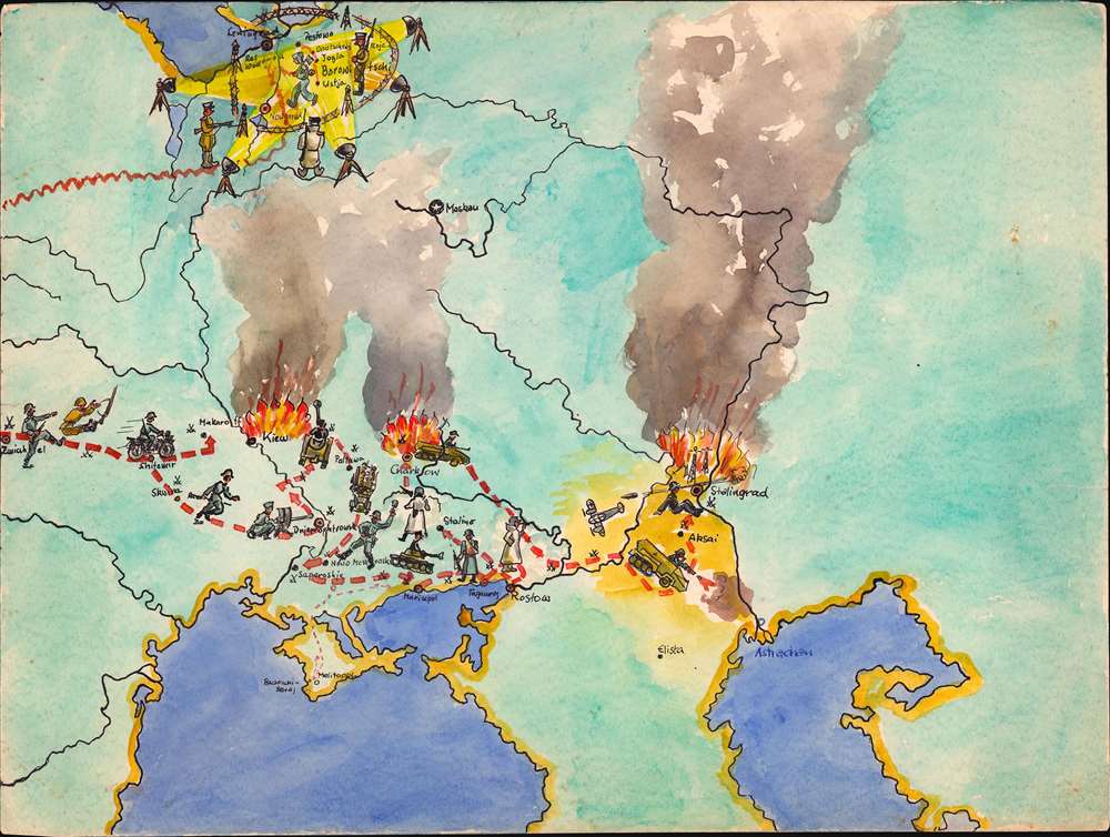 [German Manuscript Map of Europe During World War II]. - Alternate View 2