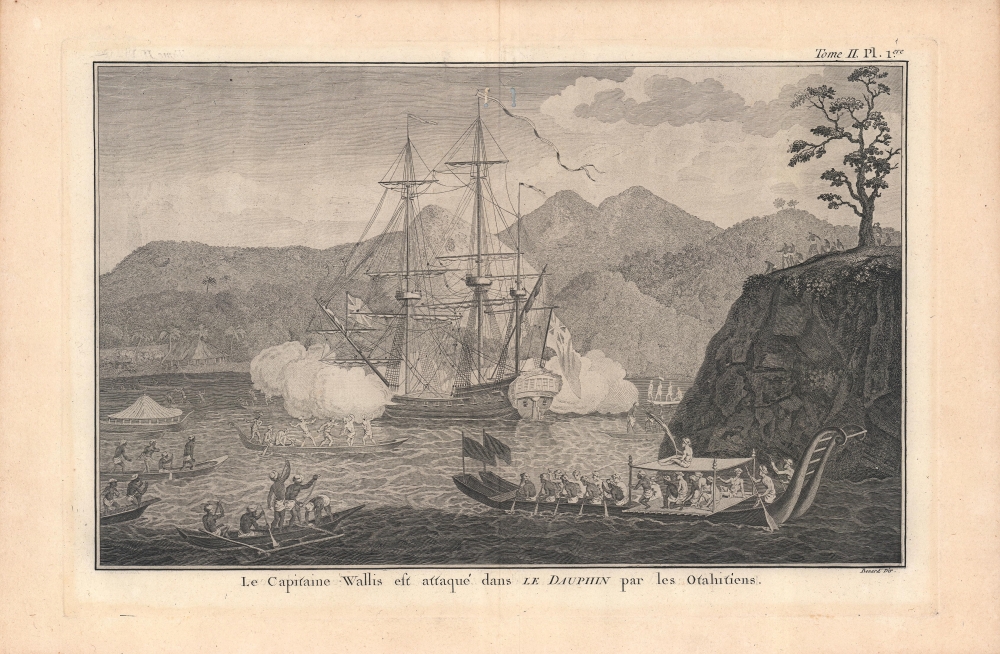 Le Capitaine Wallis est attaqué dans le Dauphin par les Otahitiens. - Main View