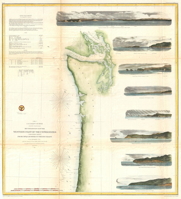 Reconnaissance of the Western Coast of the United States (Northern Sheet) from Umpquah River to the Boundary. - Main View