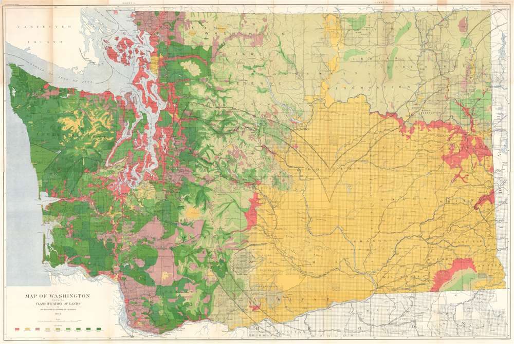 Map of Washington Showing Classification of Lands. - Main View