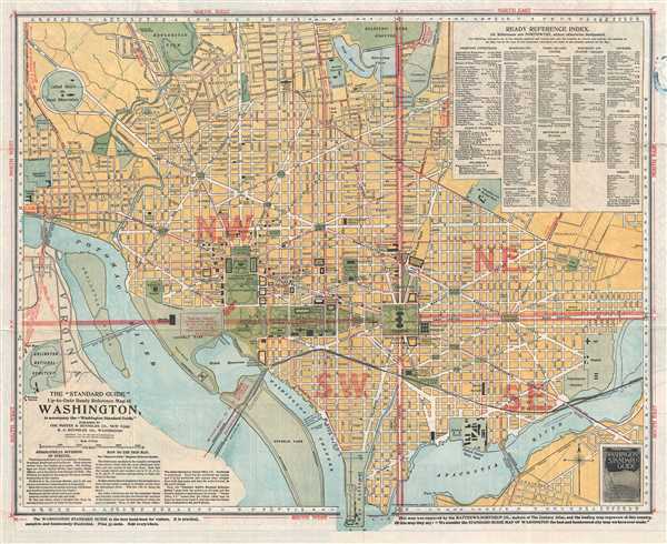 The 'Standard Guide' Ready Reference Map of Washington, to accompany the 'Washington Standard Guide'.