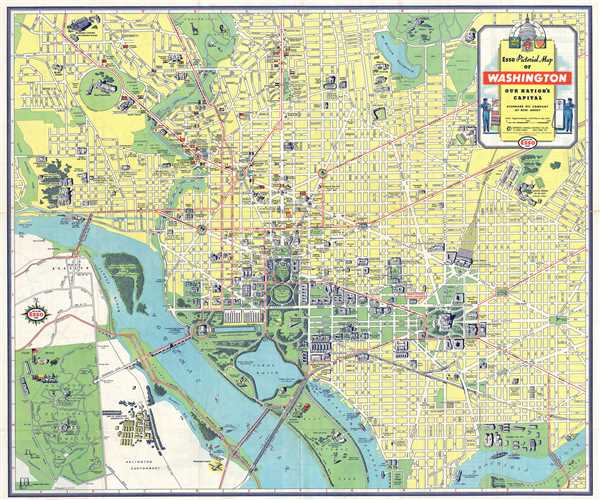 Esso Pictorial Map of Washington Our Nation's Capital. - Main View