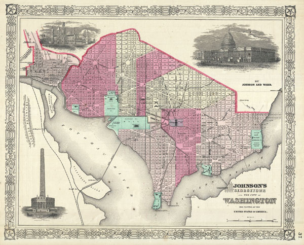 Johnson's Georgetown and the City of Washington The Capitol of the United States of America. - Main View