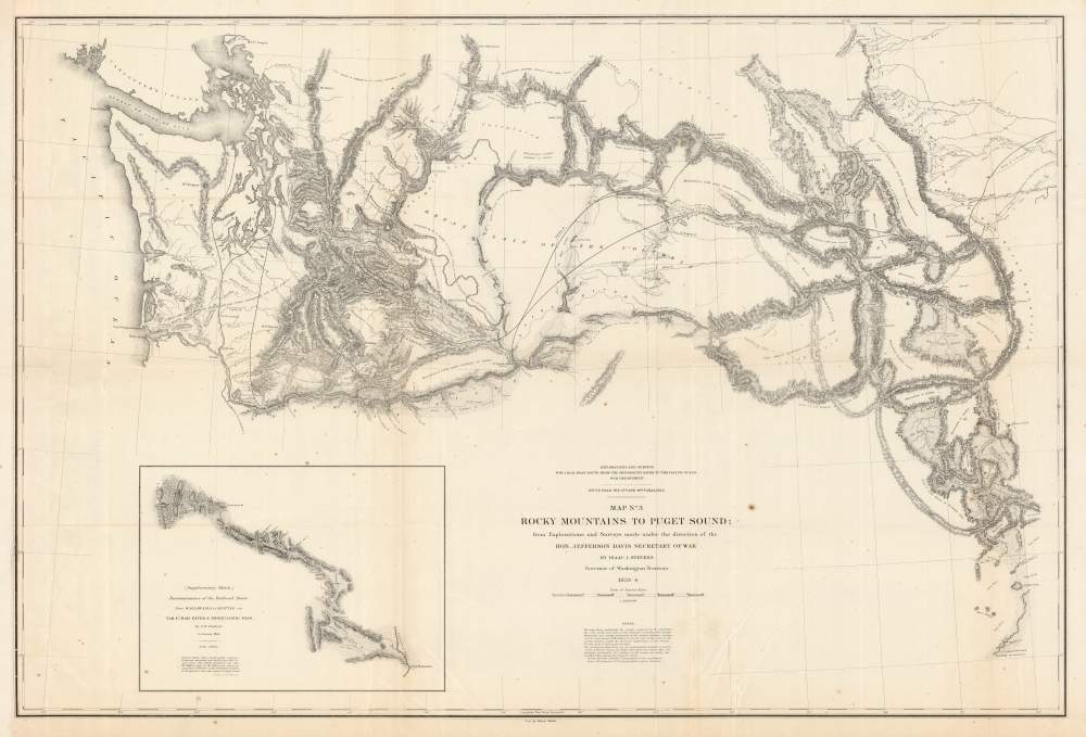 Map No. 3 Rocky Mountains to Puget Sound; from Explorations and Surveys Made Under the Direction of the Hon. Jefferson Davis Secretary of War. - Main View