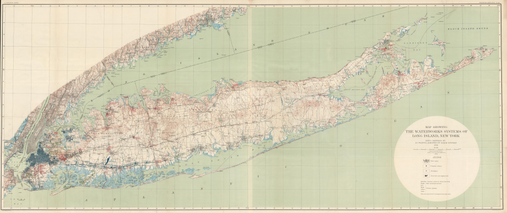 1903 Veatch Map of Long Island, New York Waterworks Systems