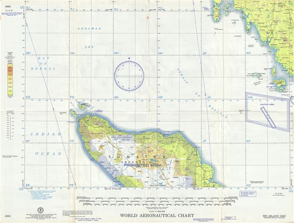 1959 U.S. Air Force Aeronautical Map of Northern Sumatra, Indonesia