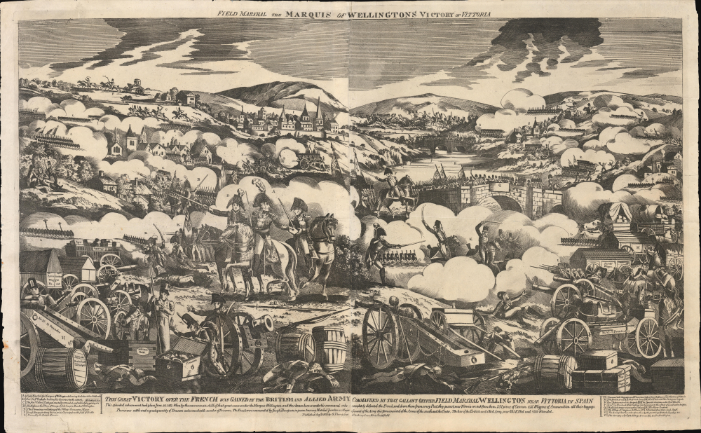 1813 Thompson Broadside of the Battle of Vitoria, Spain, Napoleonic Wars