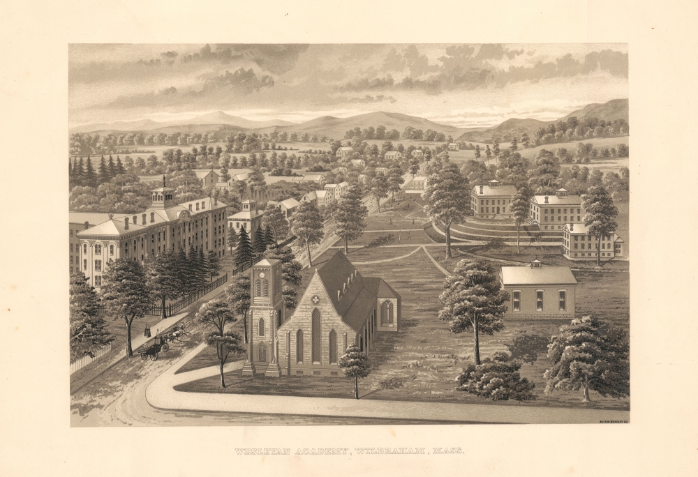 1890 Milton Bradley View of Wilbraham, Massachusetts