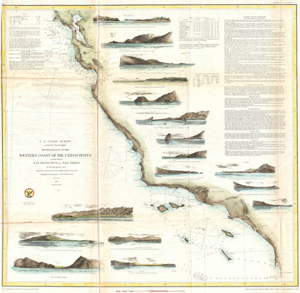 Reconnaissance of the Western Coast of the United States (Lower Sheet) San Francisco to San Diego. - Main View