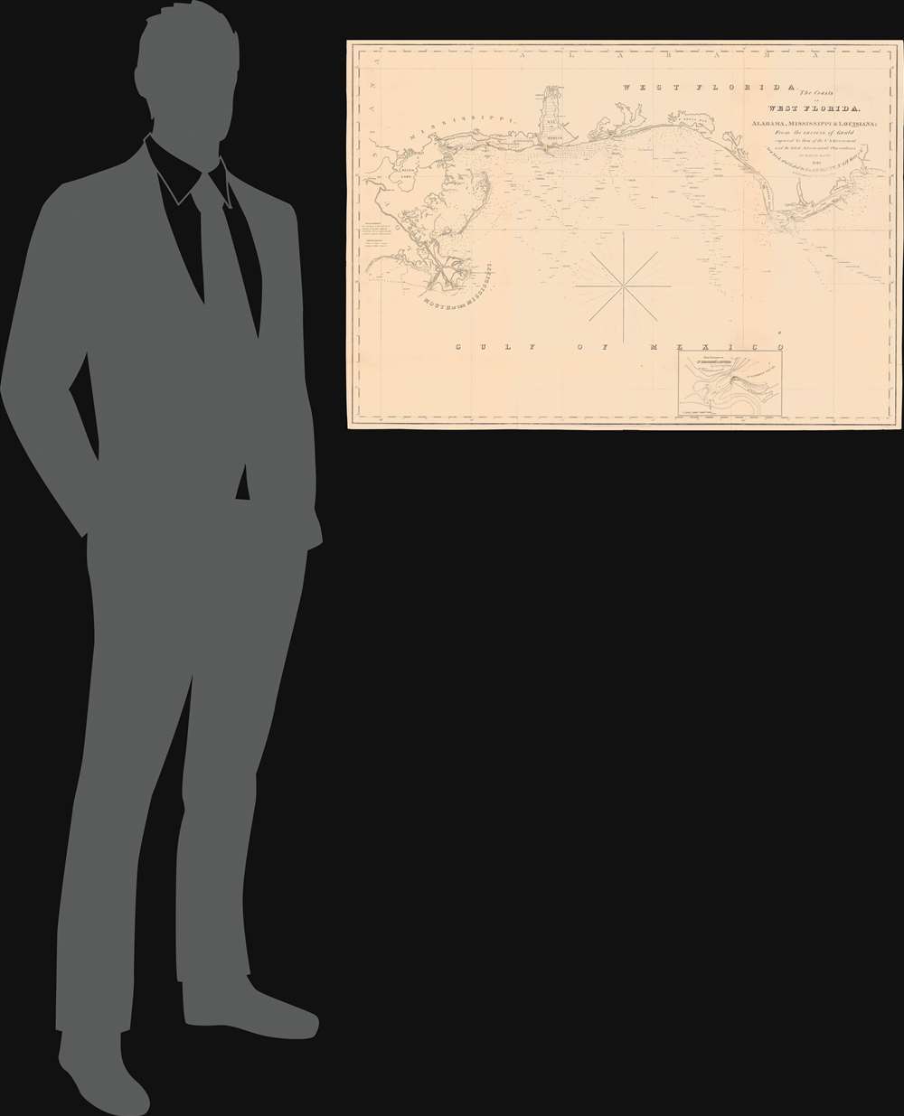 The Coasts of West Florida, Alabama, Mississippi and Louisiana; From the surveys of Gauld improved by those of the U.S. Government and the latest Astronomical Observations. - Alternate View 1