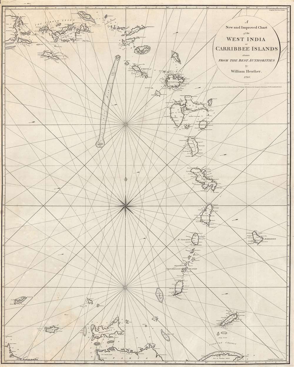 A New and Improved Chart of the West India or Carribbee Islands. - Main View