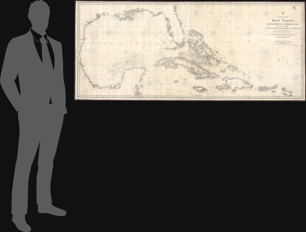 A General Chart of the West Indies, Gulf of Mexico and Caribbean Sea, showing the adjacent Coasts of the United States, Mexico, Central America, and the Spanish Main, to the Mouths of the Orinoco... - Alternate View 1