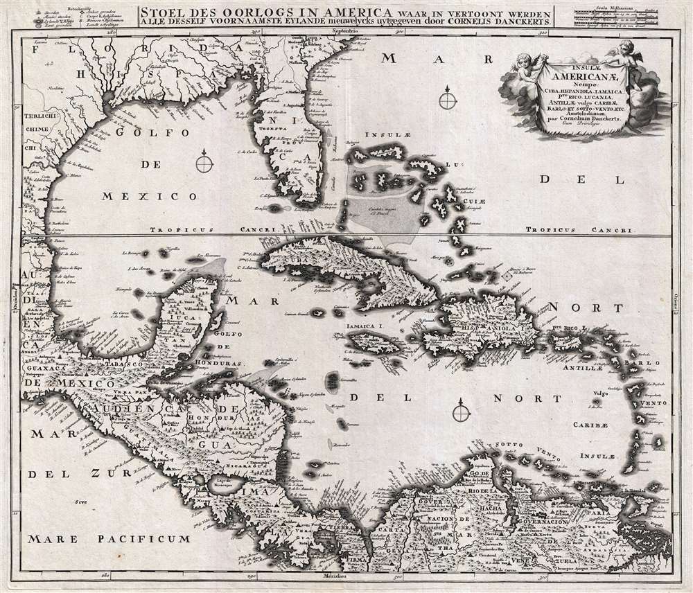 Insulae Americanae, Nempe: Cuba, Hispaniola, Jamaica, Pto Rico, Lucania, Antillae vulgo Caribae, Barlo  -Et Sotto - Vento. Etc. - Main View