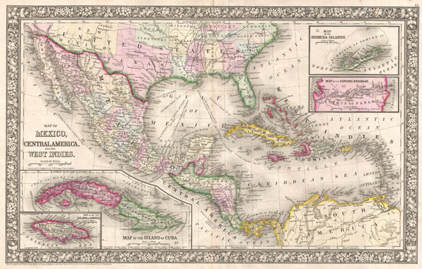 Map of Mexico, Central America, and the West Indies. - Main View
