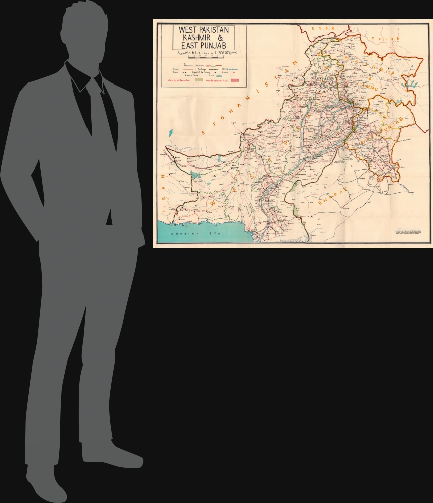 Map of West Pakistan, Kashmir, East Punjab and Rajisthan Showing International Boundaries and Cease-fire Lines of 1947 and 1965. / West Pakistan Kashmir and East Punjab. - Alternate View 1