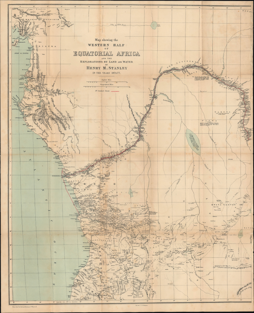 1878 Stanley / Magurn Map of Stanley's Explorations in Western Africa