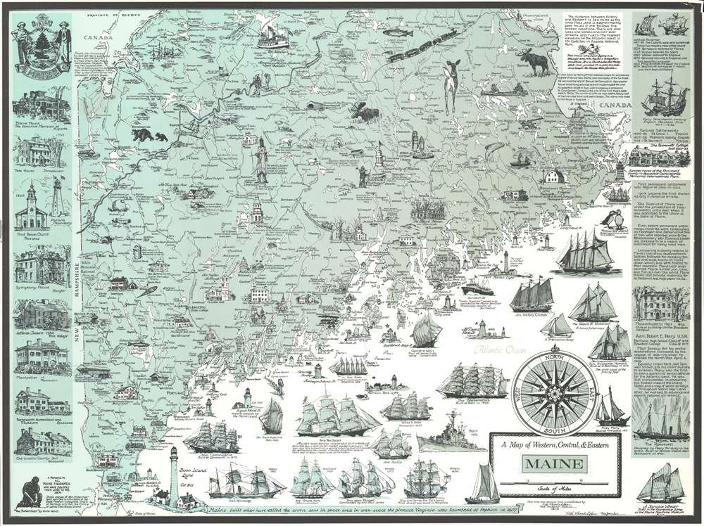 A Map of Western, Central, and Eastern Maine. - Main View