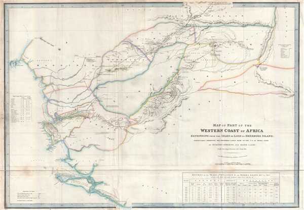Map of Part of the Western Coast of Africa Extending from the Isles de Loss to Sherboro Island. Particularly Exhibiting the Discoveries Lately Made to the N.E. of Sierra Leone by Surveon O'Beirne and Major Laing. - Main View