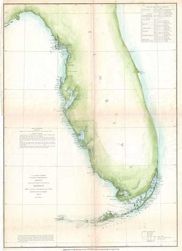 Sketch F Showing the Progress of the Survey in Section VI. With a General Reconnaissance of the Western Coast of Florida 1848-51. - Main View