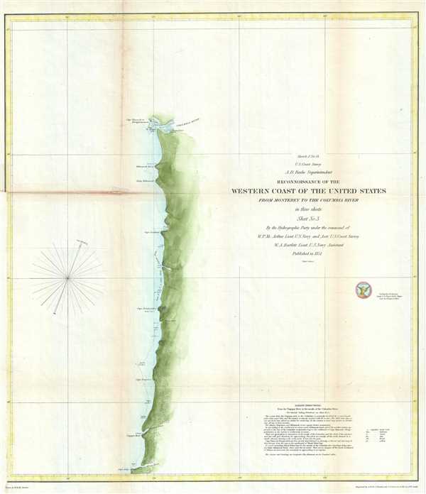 Sketch J No. 14 Reconnoissance of the Western Cost of the United States From Monterey to the Columbia River in three sheets. Sheet No. 3 - Main View