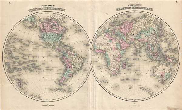 Johnson's Western Hemisphere. / Johnson's Eastern Hemisphere. - Main View