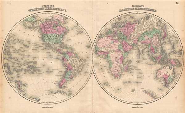 Johnson's Western Hemisphere. / Johnson's Eastern Hemisphere. - Main View