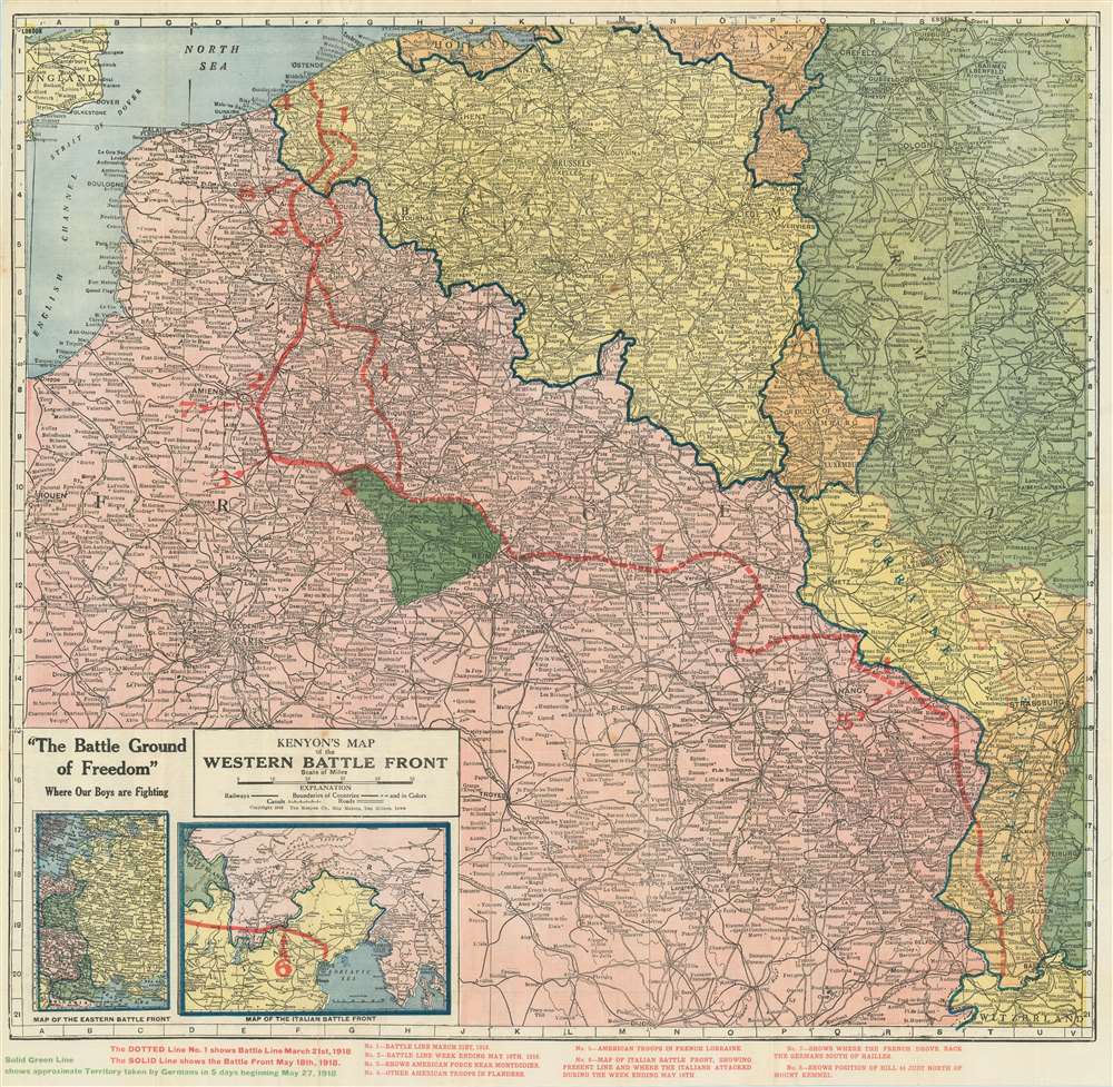 Kenyon's Map of the Western Battle Front. - Main View