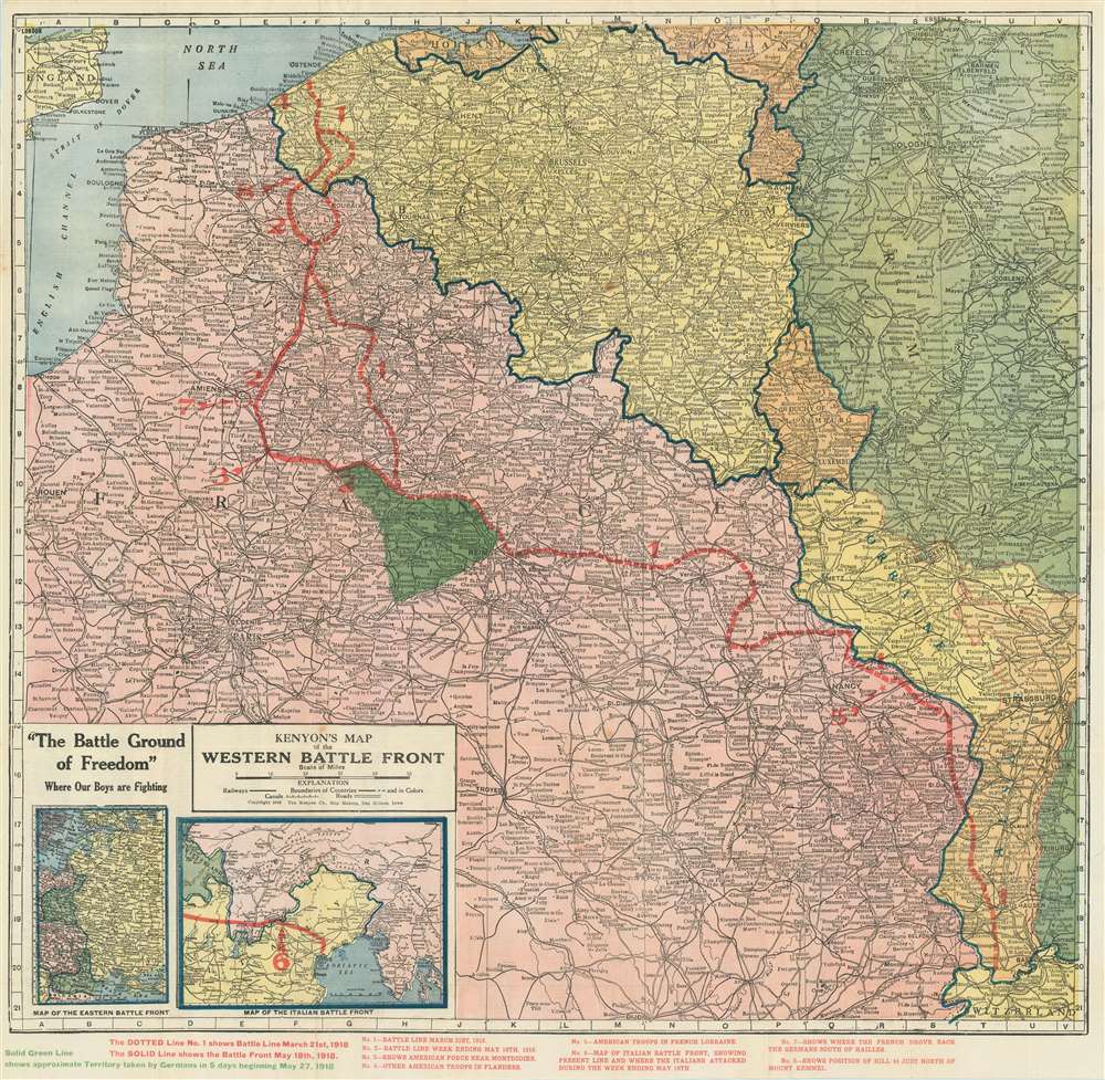 Kenyon's Map of the Western Battle Front. - Main View