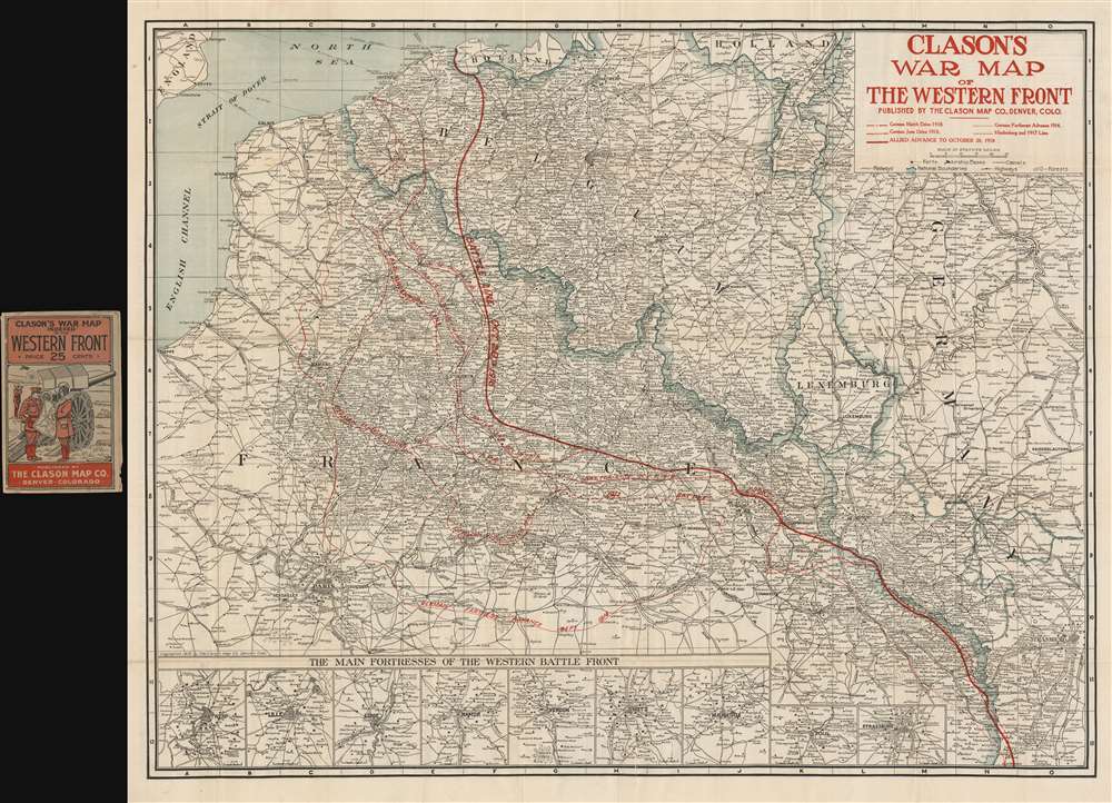 Clason's War Map of the Western Front. - Main View