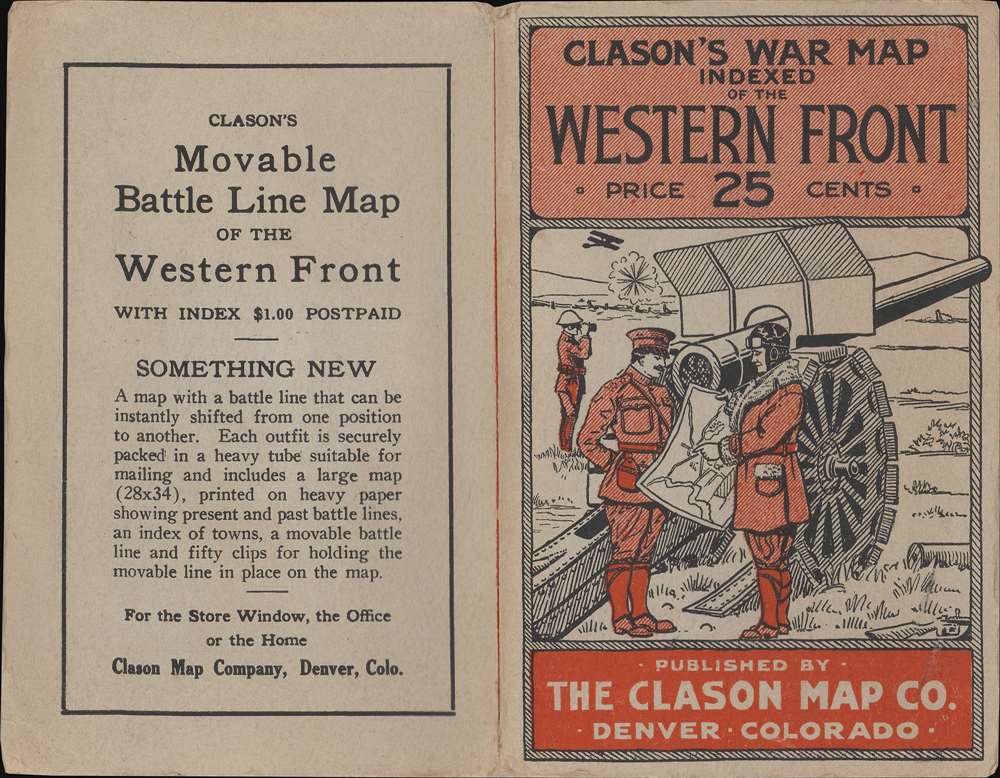 Clason's War Map of the Western Front. - Alternate View 2
