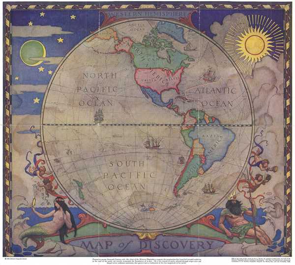 Map of Discovery - Western Hemisphere. - Main View