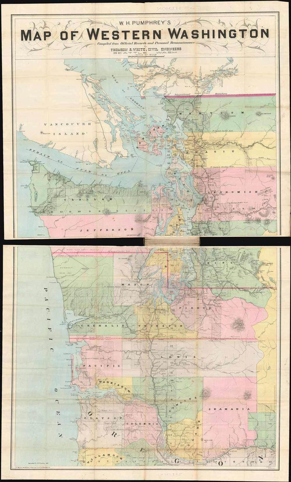 W.H. Pumphrey's map of western Washington: compiled from official records and personal reconnaissance. - Main View