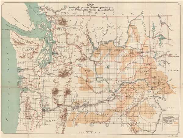 Map Szhowing the present Wheat growing area in the Basin of the Upper Columbia River. - Main View