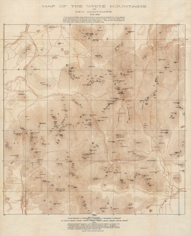 Map of the White Mountains of New Hampshire. - Main View