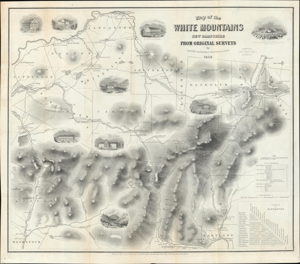 Map of the White Mountains New Hampshire from Original Surveys. - Main View