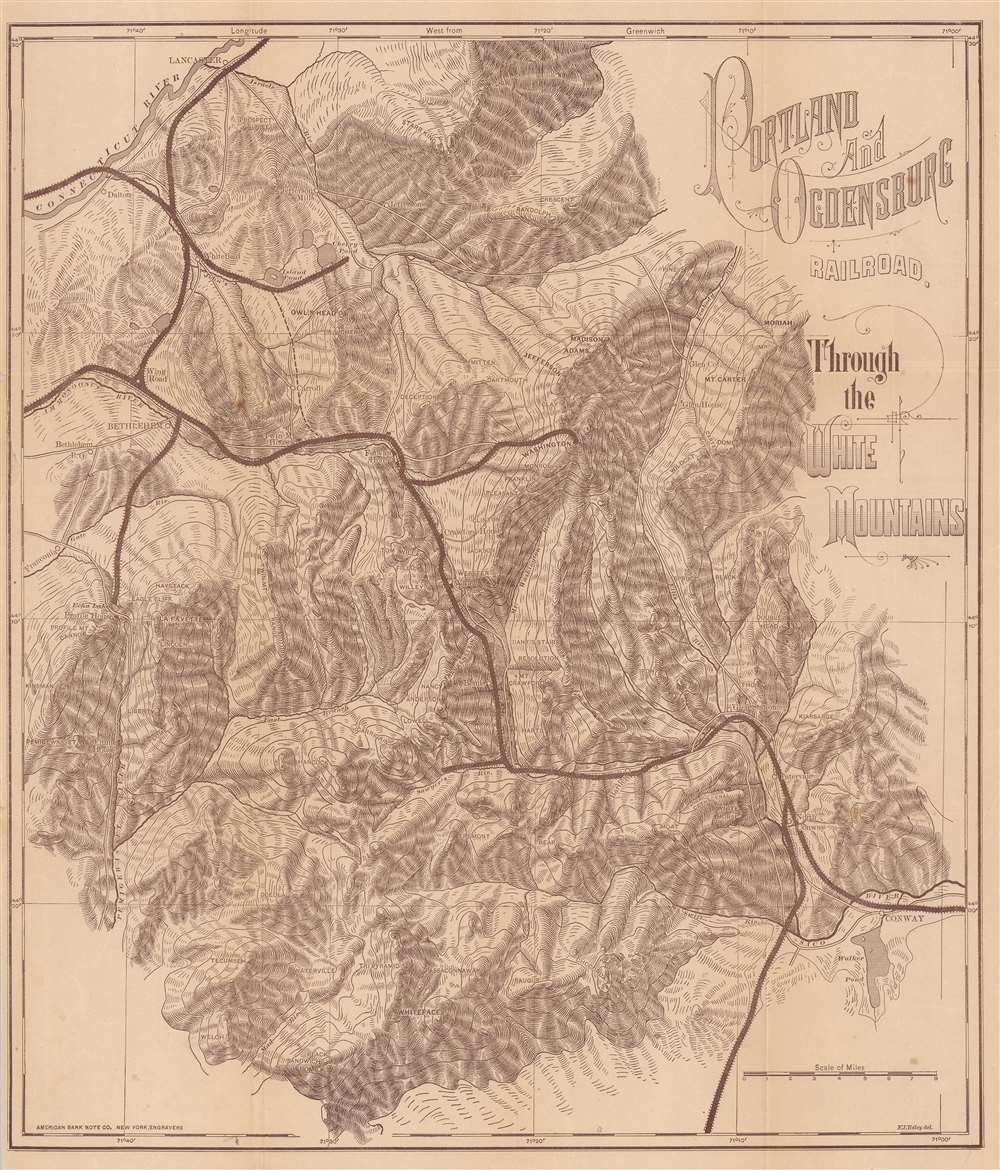 Portland and Ogdensburg Railroad. Through the White Mountains. - Main View