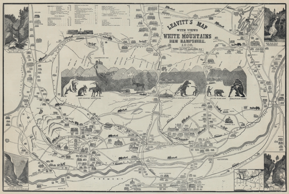 Leavitt's Map with Views of the White Mountains, New Hampshire. - Main View