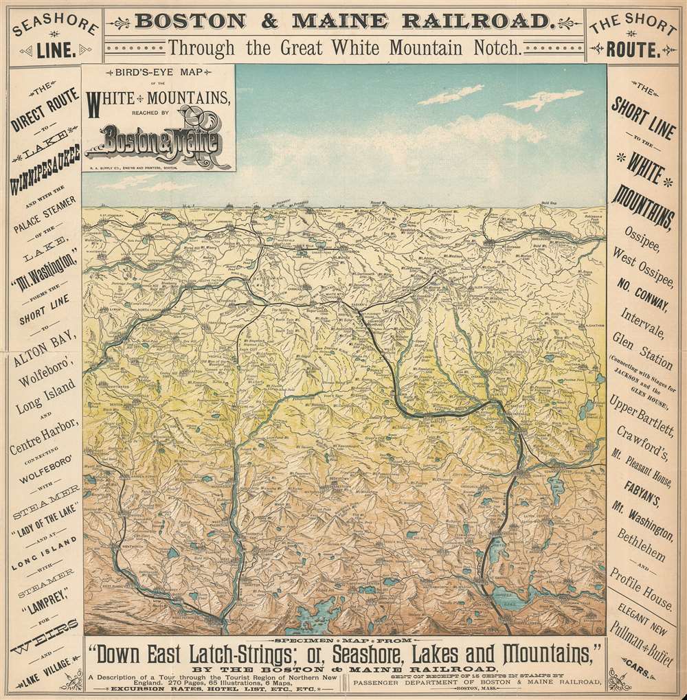 Bird's-Eye Map of the White Mountains by Boston and Maine. - Main View