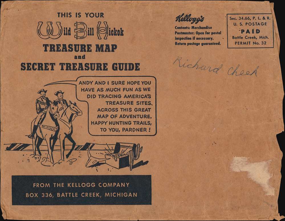 Wild Bill Hickok Treasure Map. - Alternate View 2