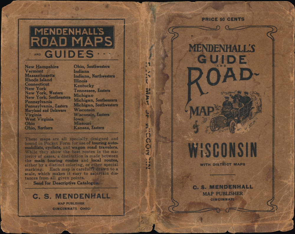 Mendenhall's Guide and Road Map of Wisconsin. - Alternate View 2