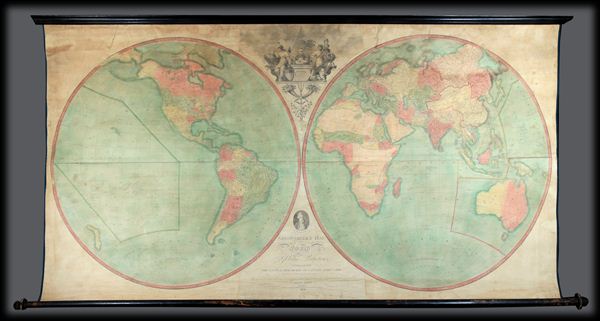 Arrowsmith's Map of the World on a Globular Projection, Exhibiting particularly the Nautical Researches of Captain James Cook, with all the recent Discoveries to the present Time, The Whole Engraved under the immediate Superintendence of, corrected and improved , by Samuel Lewis, Geographer. - Main View