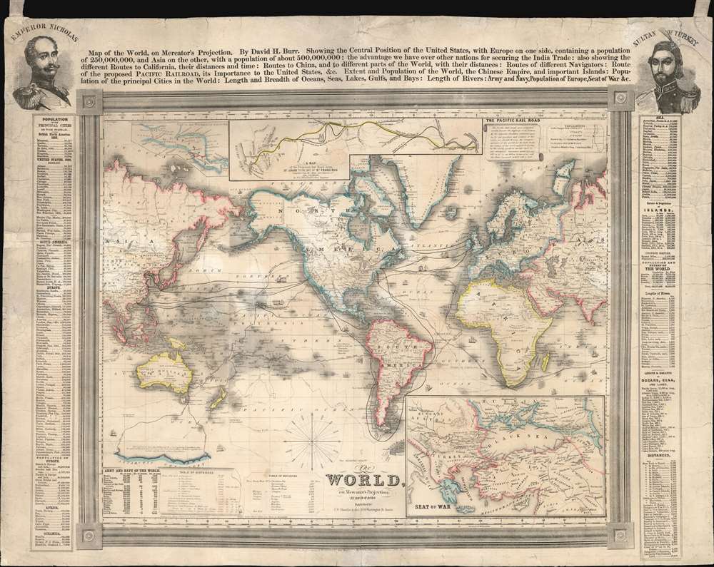 The World, on Mercator's Projection: By David H. Burr. - Main View