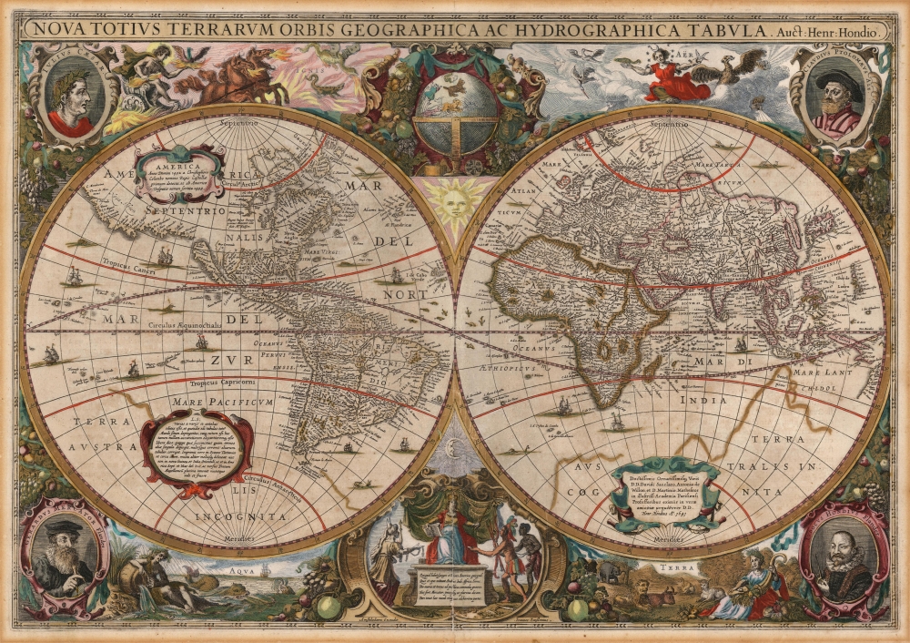 Nova Totius Terrarum Orbis Gerographica ac Hydrographica Tabula. Auct. Henr: Hondio. - Main View